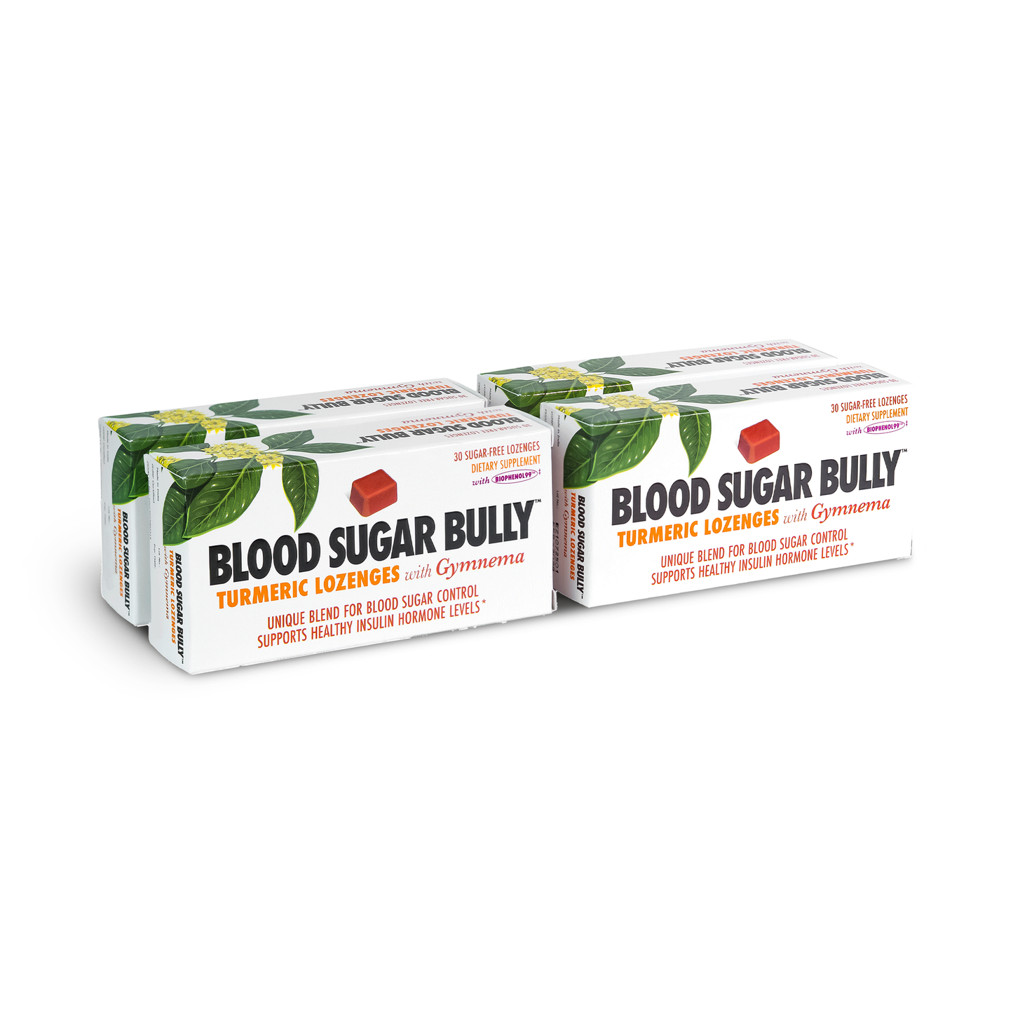 Blood Sugar Bully Lozenges Three Strip Box