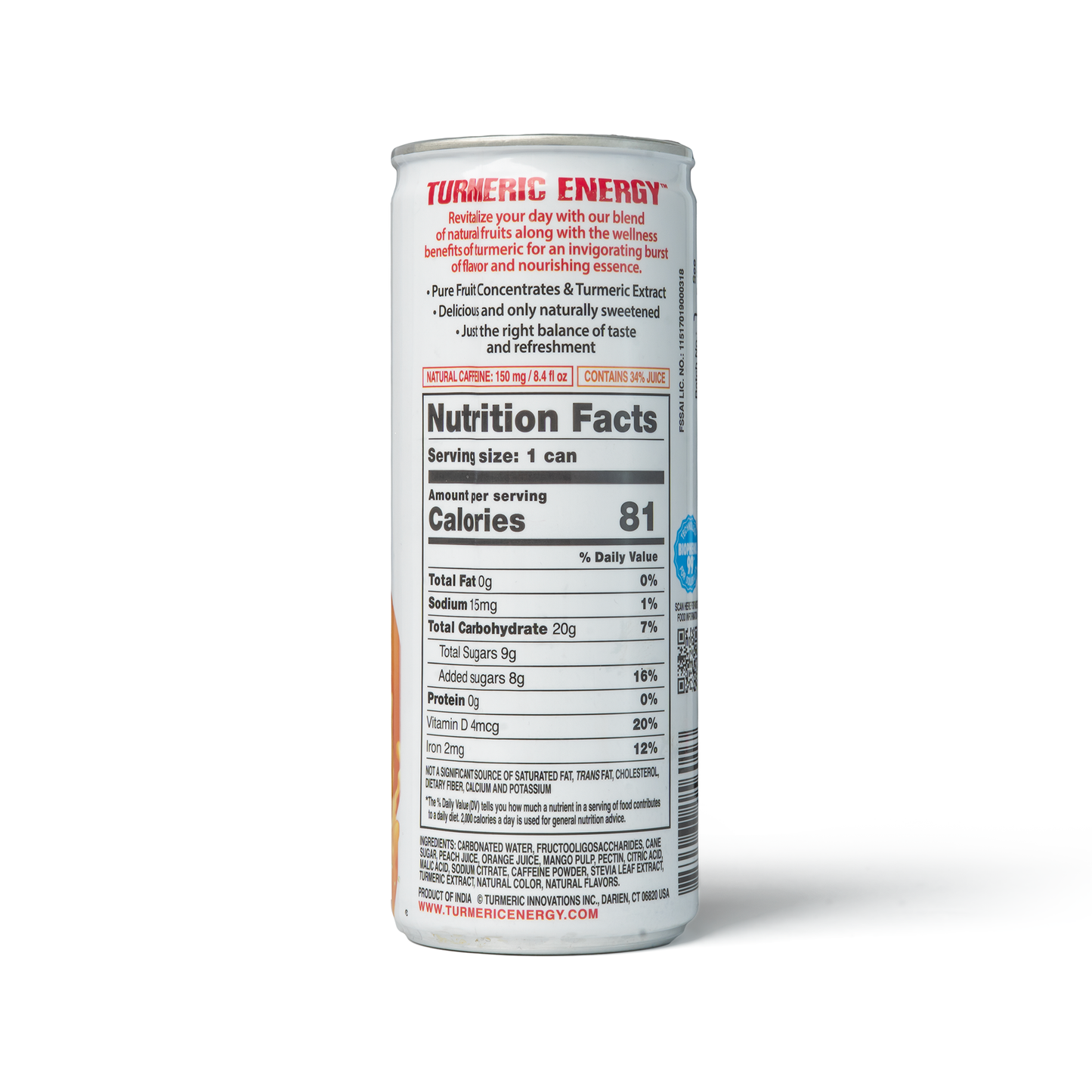 Mango-Peach-Orange Carbonated Beverage