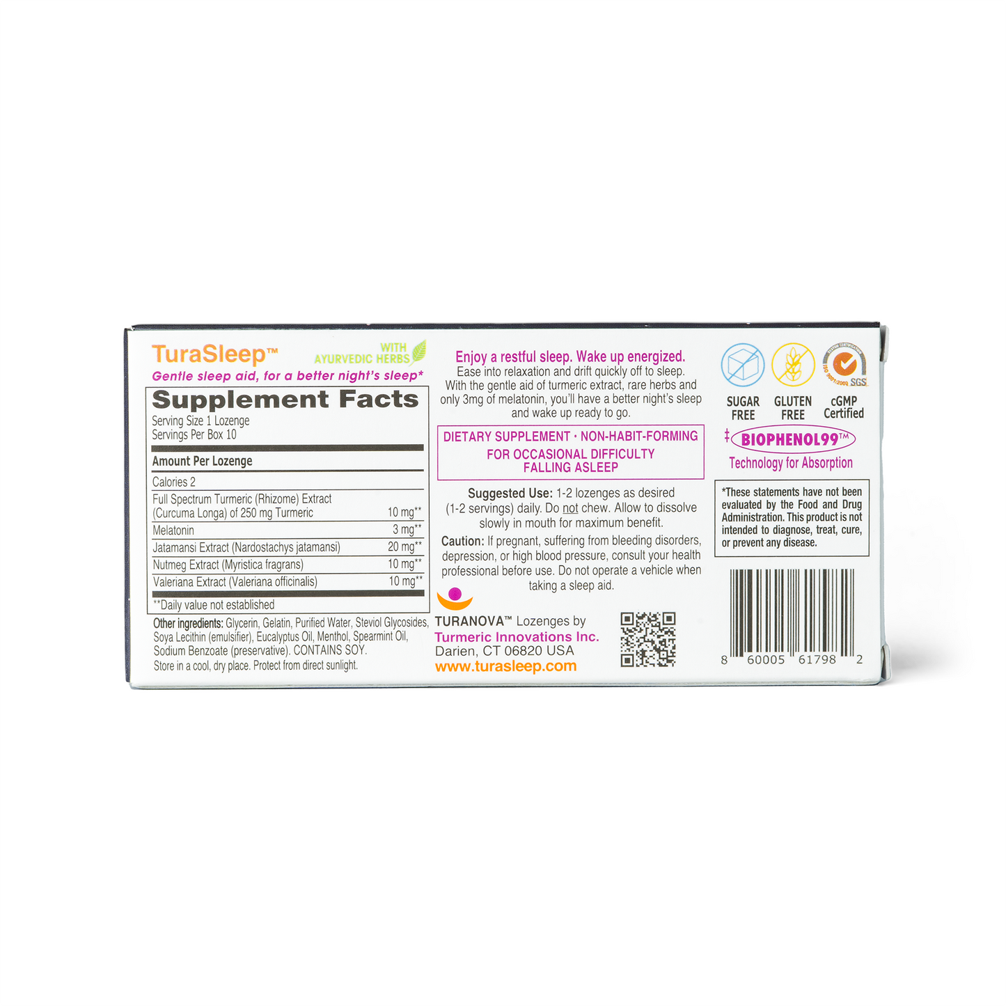 TuraSleep Lozenges Single Strip Box